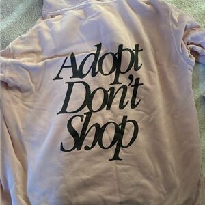 Miss Peaches/Dave Portnoy Pink "Adopt Don't Shop" Graphic Hoodie